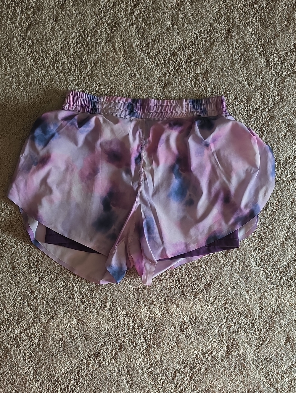 Buffbunny Purple Swirl Tie-Dye Flirty Flo Athletic Shorts